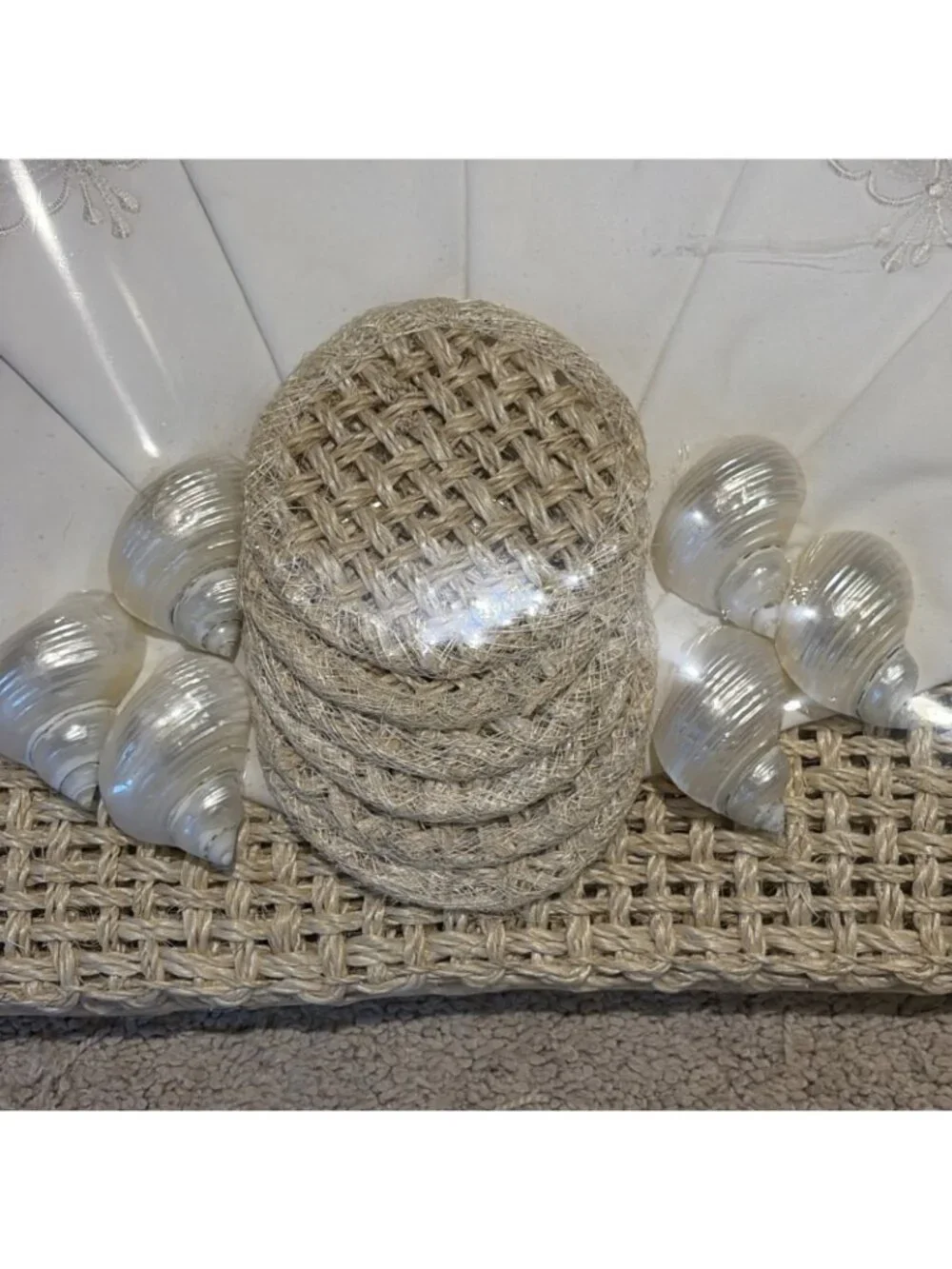Kultura Woven Ratan Placemat Set With Napkins, Coasters, Decor 6 Place Settings